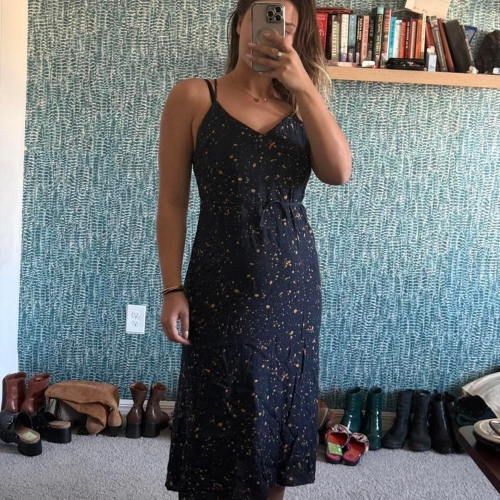 Reformation Navy Midi Dress